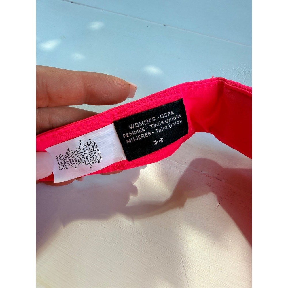 Under Armour Womens Neon Pink Running Golf Visor Adjustable Hat - Picture 5 of 6